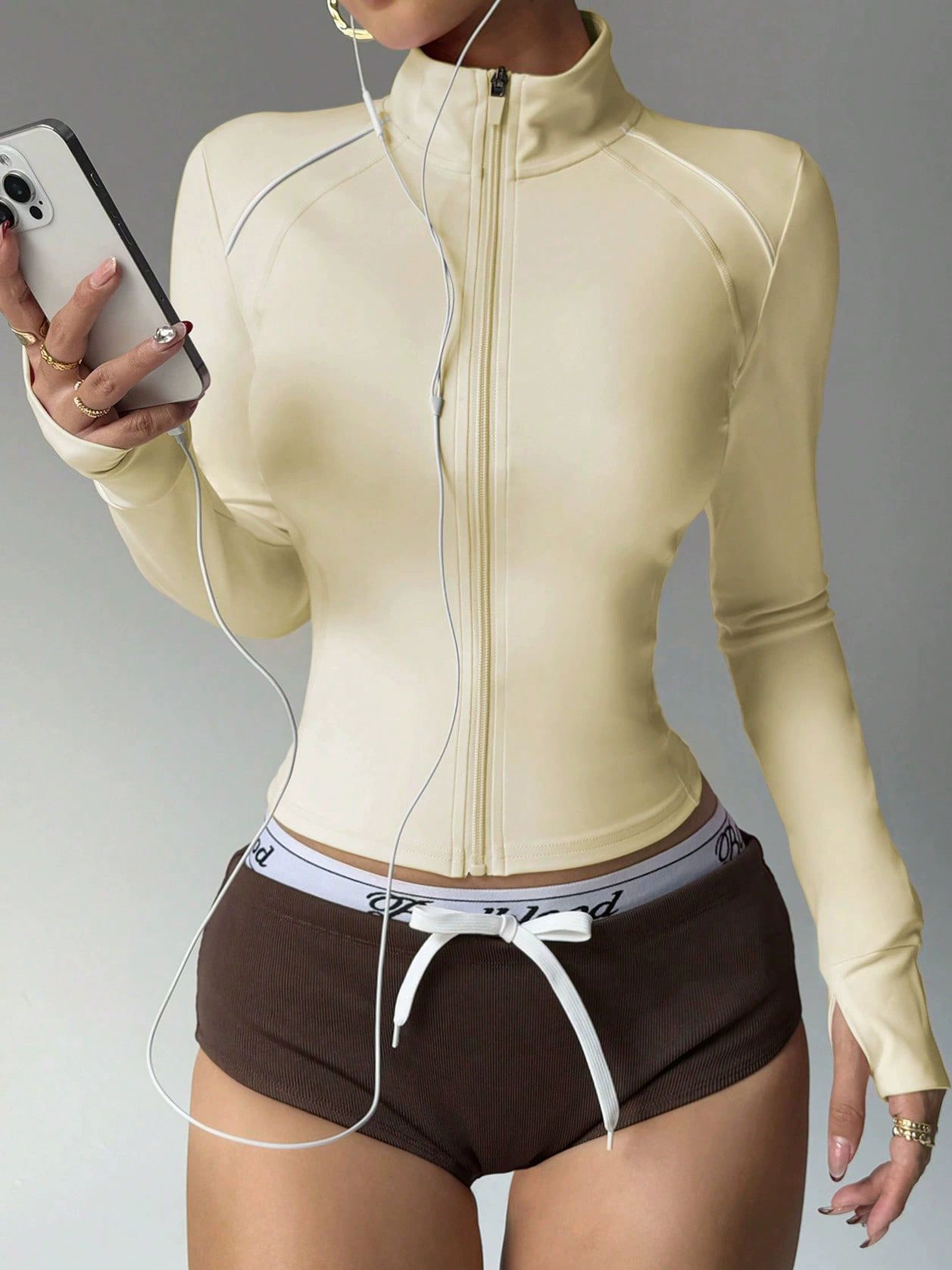 BUYCO Female Zipper Stand Collar Jackets