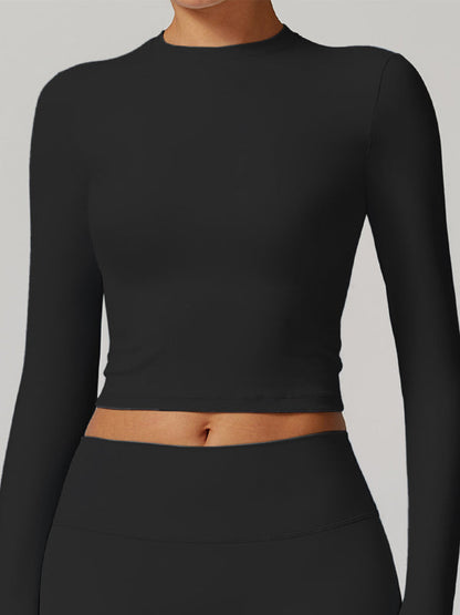 BUYCO Female Solid Color Quick Dry Elastic Tight Long Sleeves