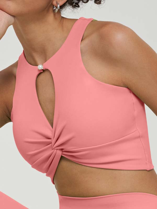 BUYCO Female Twist Hollow Out Solid Color Tank