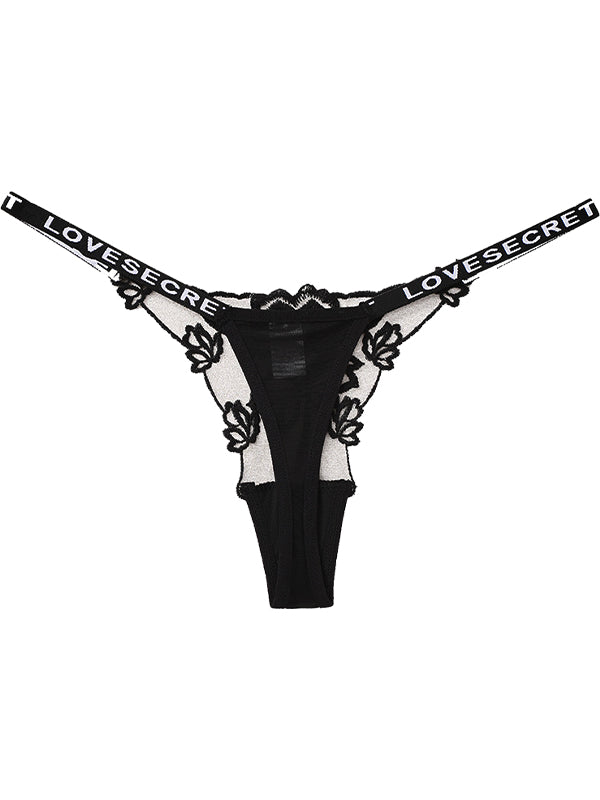BUYCO Female Fitted Flower Lace Mesh T-back Panties