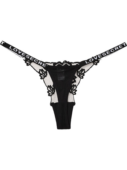 BUYCO Female Fitted Flower Lace Mesh T-back Panties