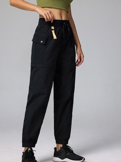 BUYCO Female Drawstring Pocket Casual Cargo 2 in 1 Design Pants