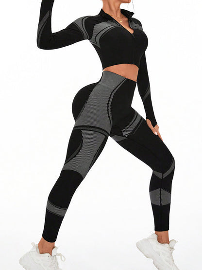 BUYCO Female Ruched Back Seamless Elastic Tight Quick-dry Tracksuit