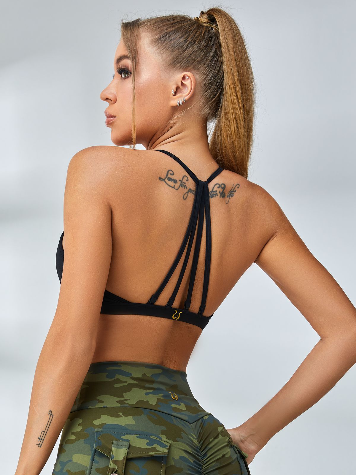 BUYCO Female Deep U Collar Cross Back Shockproof Sports Bras