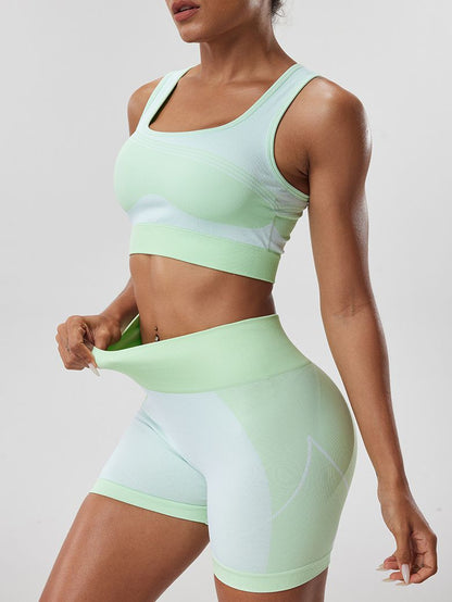 BUYCO Female Ruched Back with Chest Pads Elastic Tight Short Tracksuit