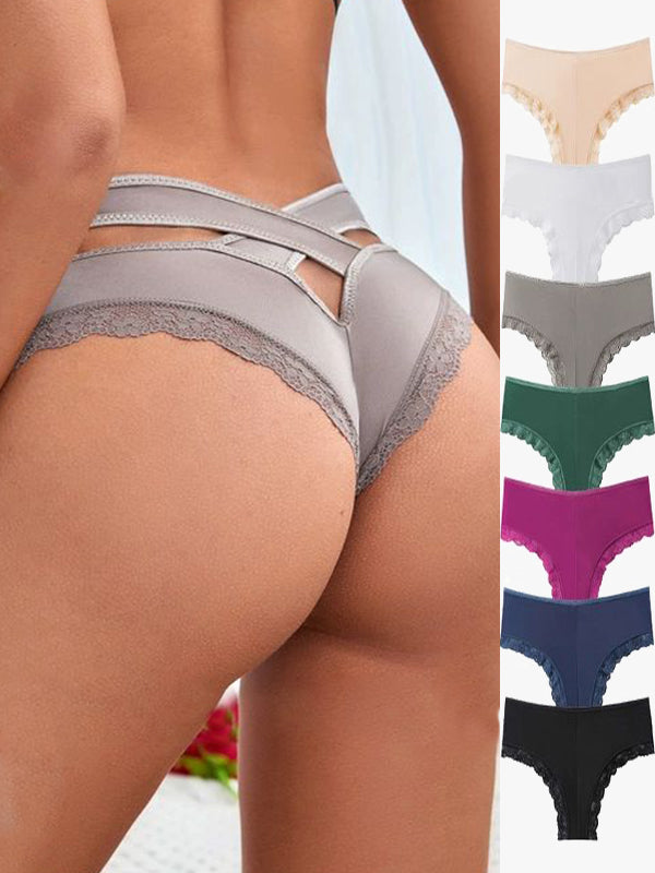 BUYCO Female Hollow Out Silk T-back Panties