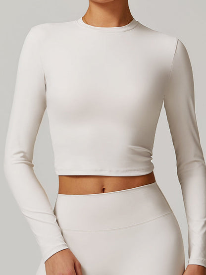 BUYCO Female Solid Color Quick Dry Elastic Tight Long Sleeves