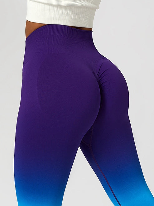 BUYCO Female Fantasy Apple Plump Ombre Ruched Back Seamless Leggings