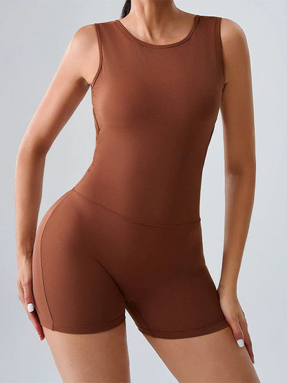 BUYCO Female Hollow Out Ruched Back Backless Romper