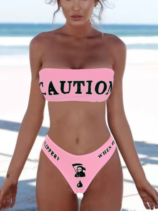 BUYCO Female Fitted Print Beach Bikini Set