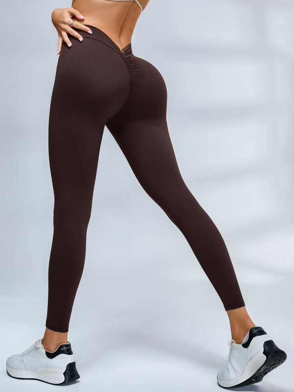 BUYCO Female Ruched Back Deep V Back Leggings