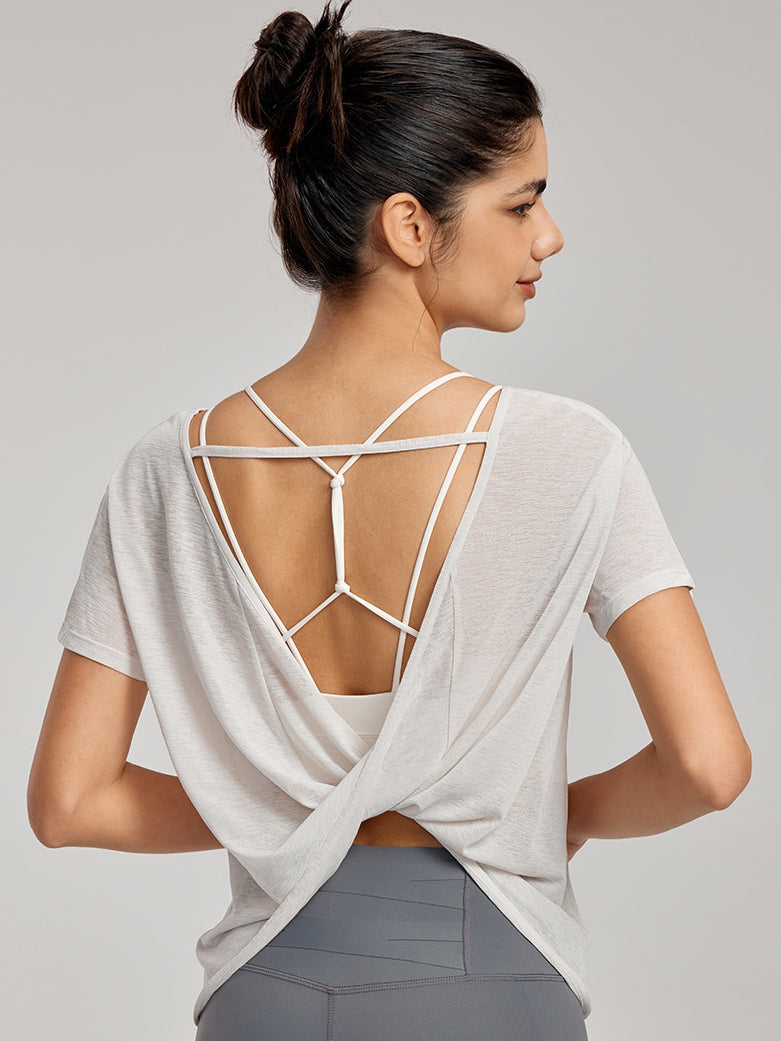 BUYCO Female Solid Color Breathable Smock Without Bras Short Sleeves