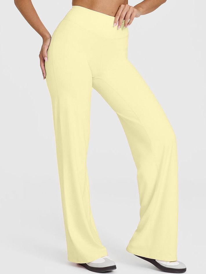 BUYCO Female Solid Color Casual Loose Flare High-rise Leggings