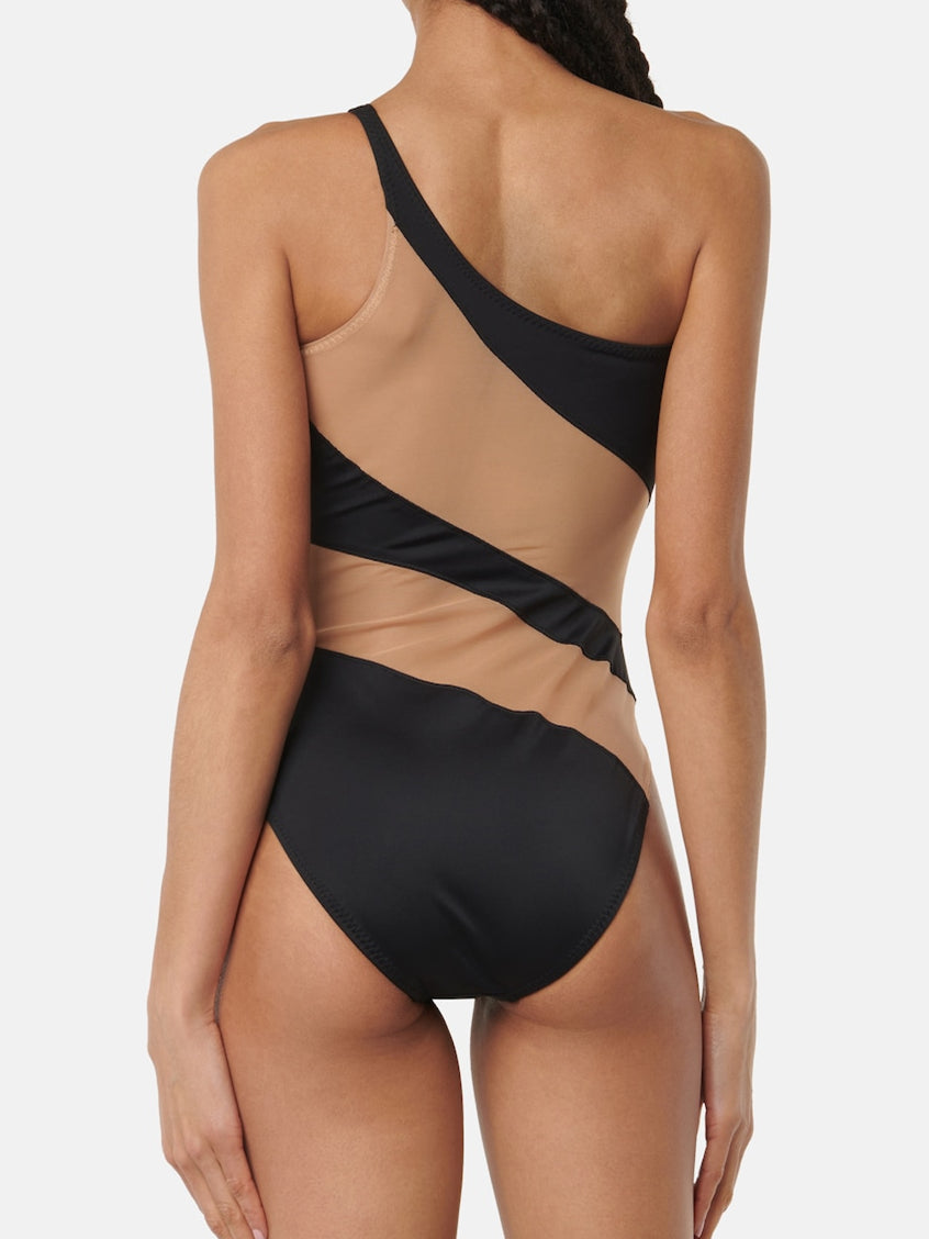BUYCO Female Glossy Sheer Mesh Elegance One Piece