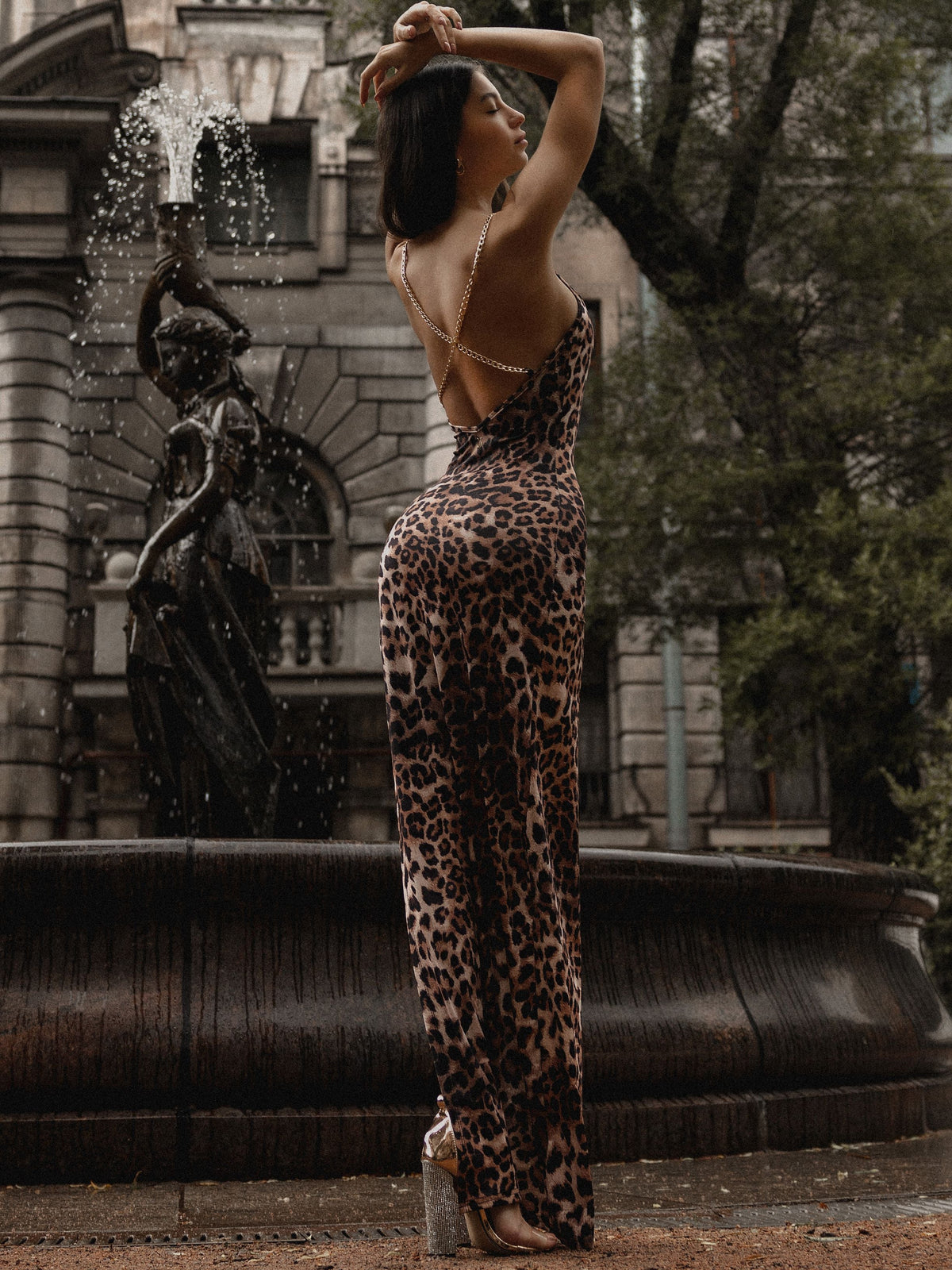 BUYCO Female Leopard Print Big Fitted Split Design Dress X ANECHKAANNN ⭐