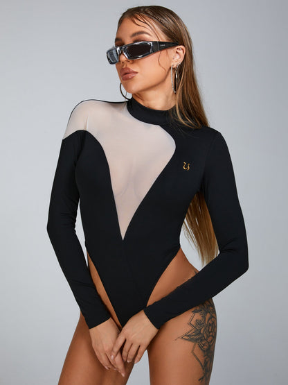 BUYCO Female Deep V Mesh Bodysuit