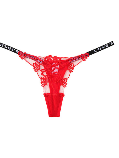 BUYCO Female Fitted Flower Lace Mesh T-back Panties