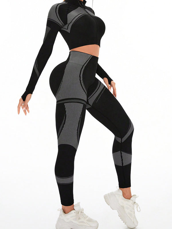 BUYCO Female Ruched Back Seamless Elastic Tight Quick-dry Tracksuit