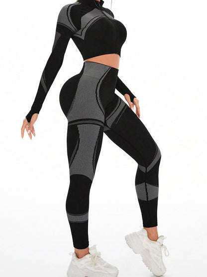 BUYCO Female Ruched Back Seamless Elastic Tight Quick-dry Tracksuit