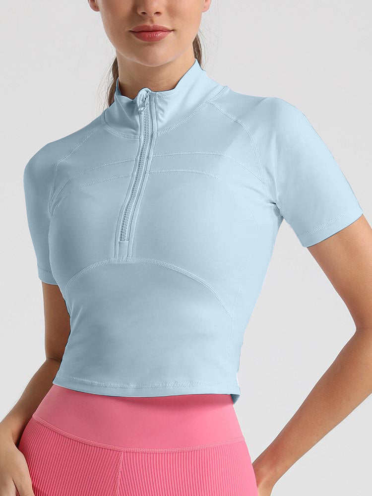 BUYCO Female Solid Color Zipper Quick Dry Tanks