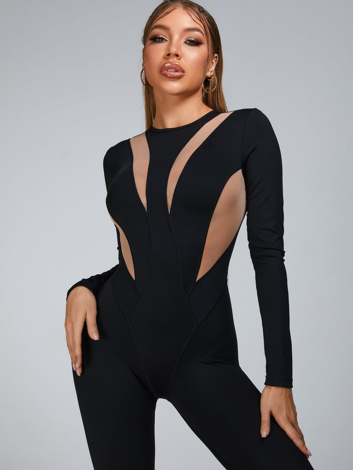 BUYCO Female Fashion “Flame” Mesh Jumpsuit