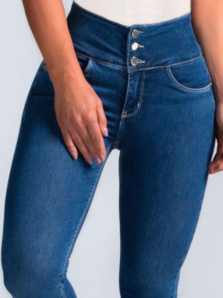 BUYCO Female Denim Elastic Tight Pocket Cargo Leggings