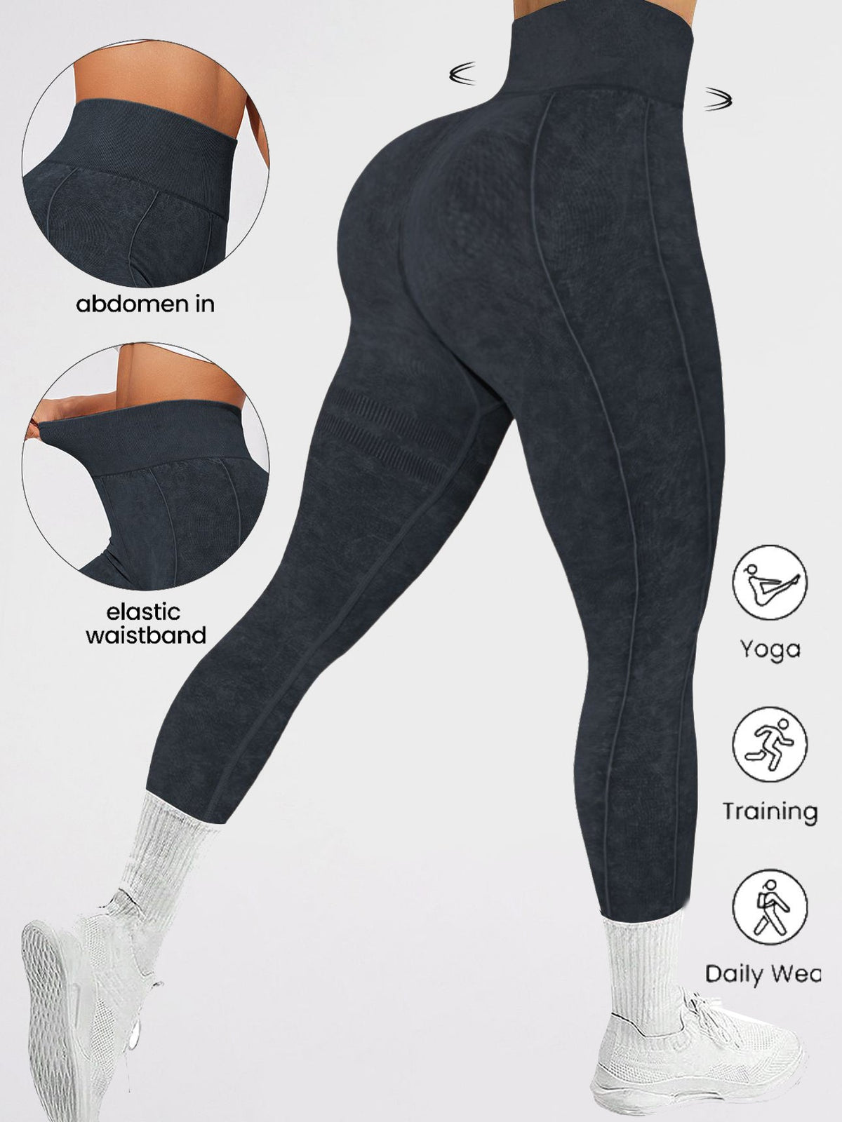 BUYCO Female Denim Elastic Tight Hip-lift Quick Dry Leggings