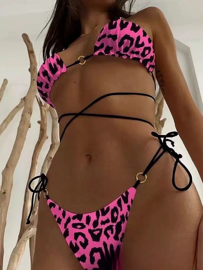 BUYCO Female Fitted Zebra Print Bikini Set
