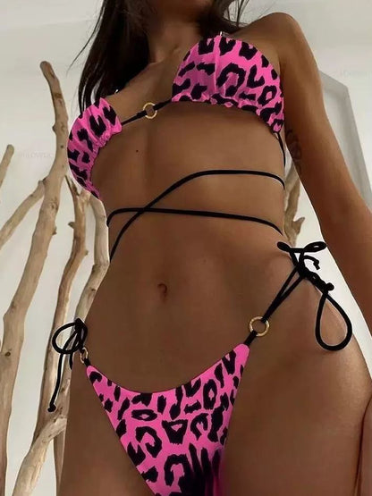 BUYCO Female Fitted Zebra Print Bikini Set