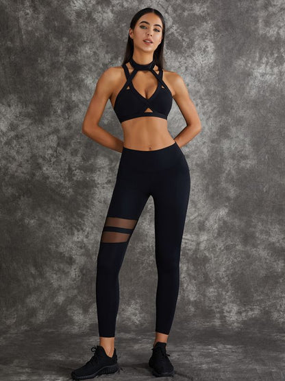 BUYCO Female Unique Cut Out Pocket Mesh Ruched Back Leggings
