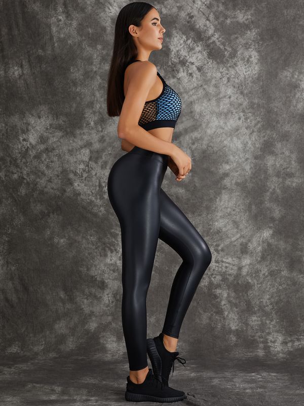 BUYCO Female High Impact Shockproof Faux Leather Leggings