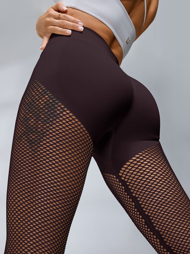 BUYCO Female Fitted Fishnet Ruched Back Leggings