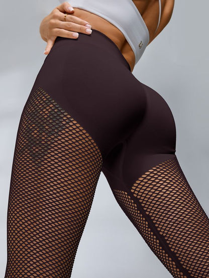 BUYCO Female Fitted Fishnet Ruched Back Leggings