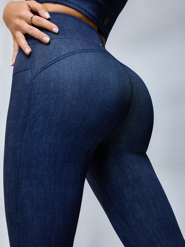 BUYCO Female Faux Denim Quick Flare Tracksuit