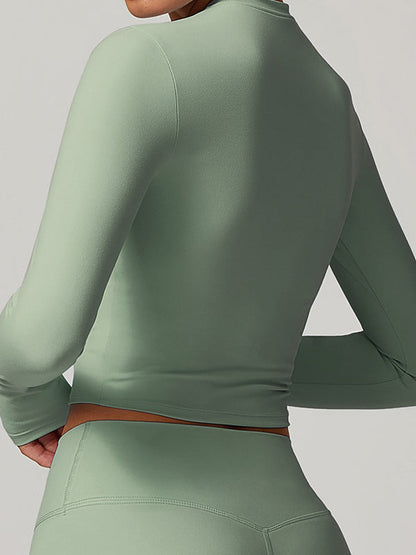 BUYCO Female Solid Color Quick Dry Elastic Tight Long Sleeves