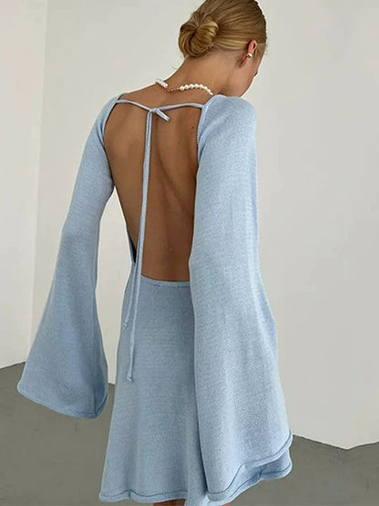 BUYCO Female Fitted Solid Color Backless Without Bikini Set Cover-up