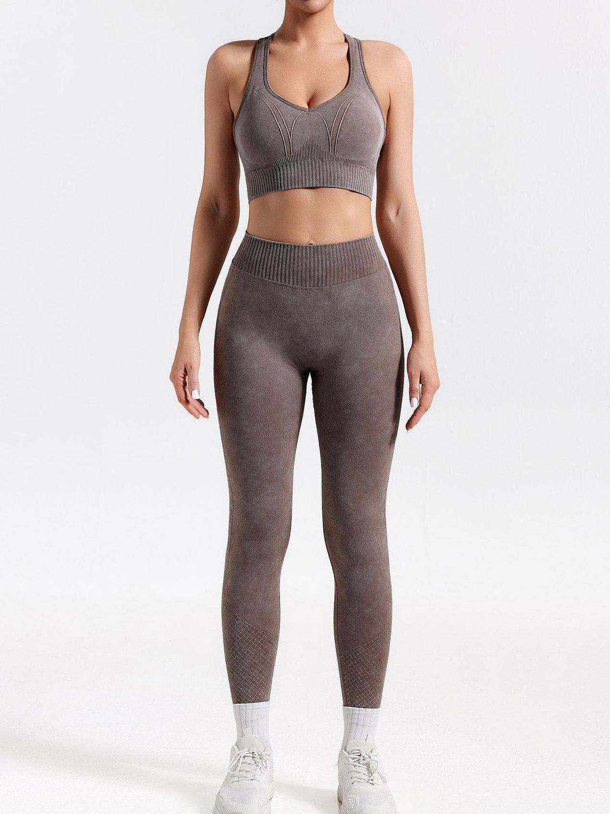 BUYCO Female Denim Hollow Out V-shaped Waist Elastic Tight Quick-dry Tracksuit