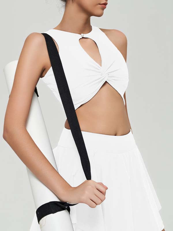 BUYCO Female Twist Hollow Out Solid Color Tank