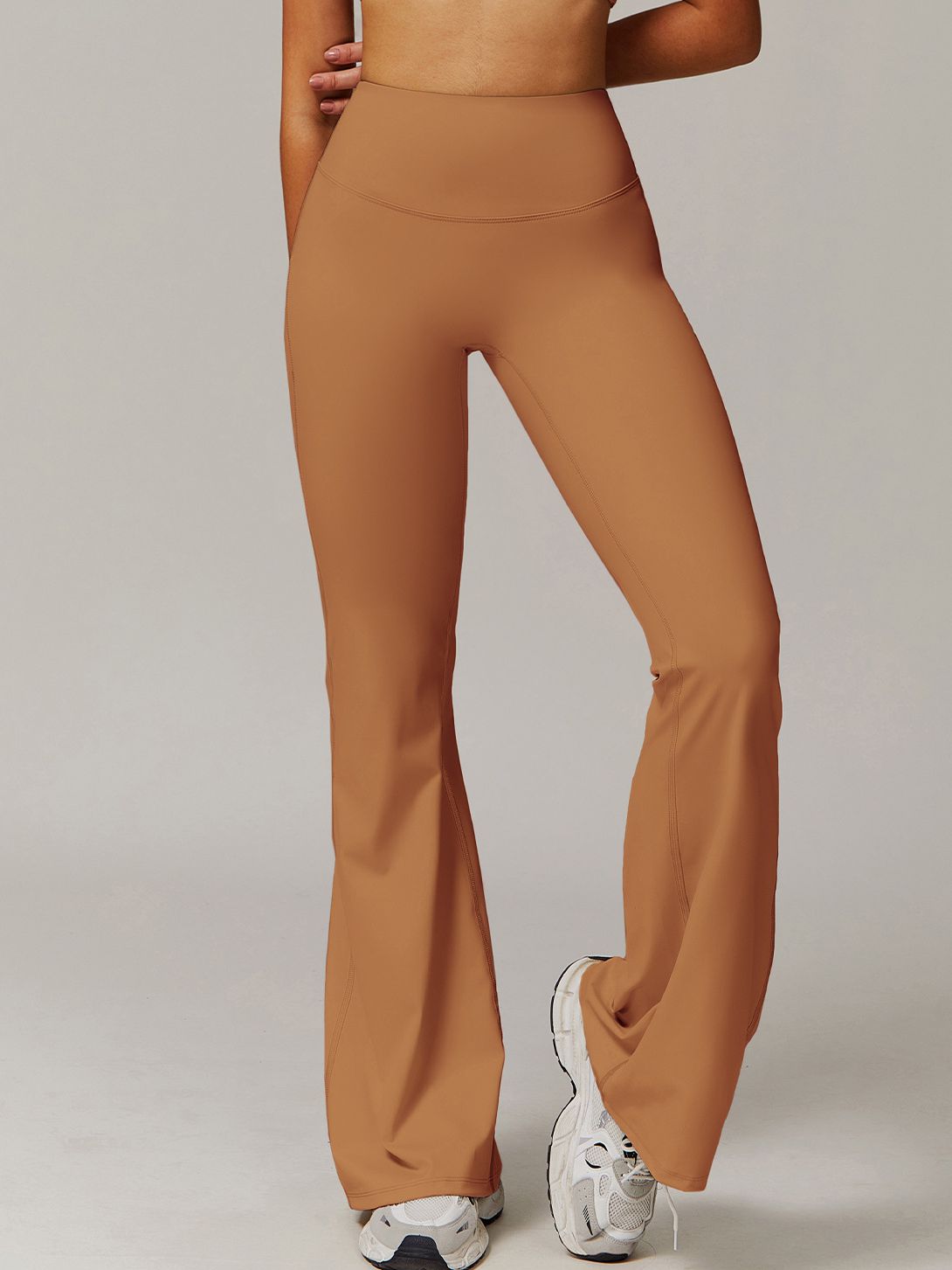BUYCO Female Solid Color Flare High-rise Leggings