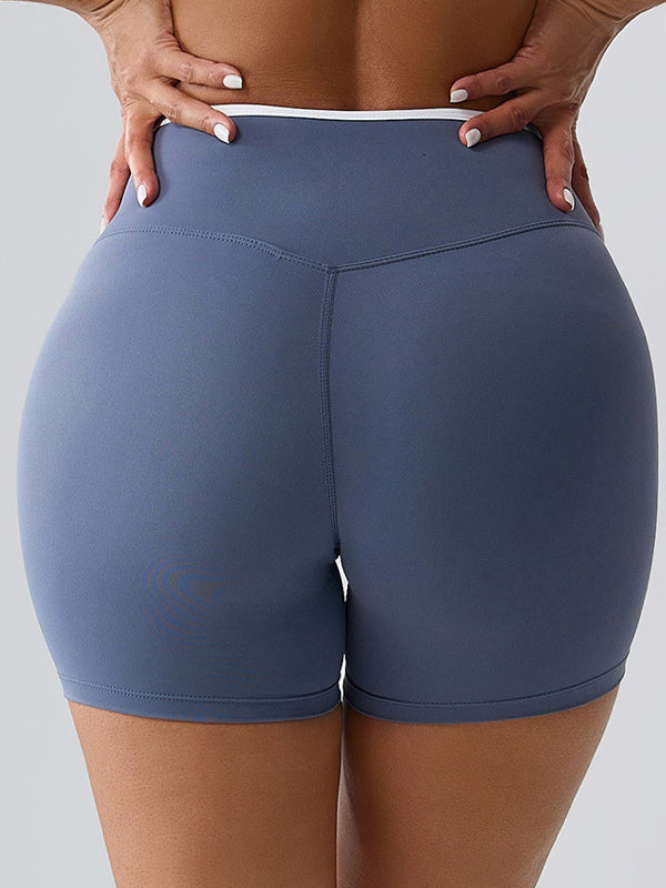 BUYCO Female Push Up Design V-shaped Waist Contrast Color Shorts