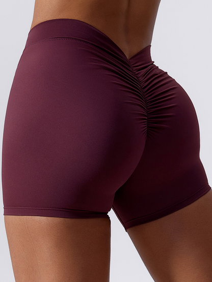 BUYCO Female Ruched Back Spandex Gym Fit Shorts