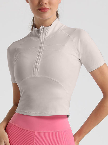 BUYCO Female Solid Color Zipper Quick Dry Tanks