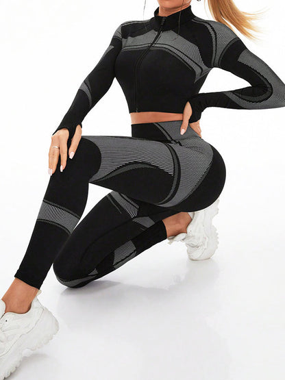 BUYCO Female Ruched Back Seamless Elastic Tight Quick-dry Tracksuit