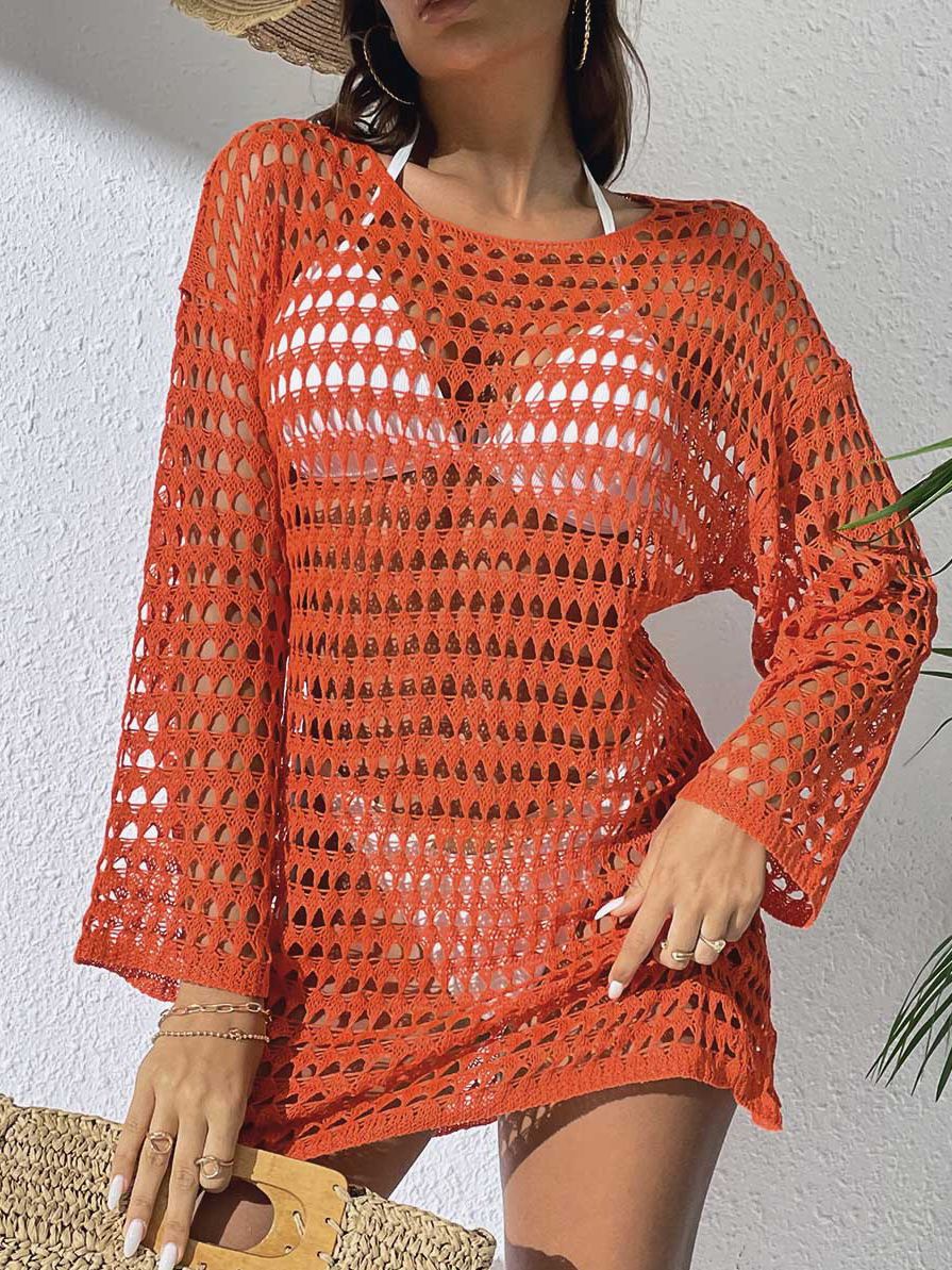 BUYCO Female Fitted Sheer Fishnet Swimwear Without Bikini Set Cover Dress