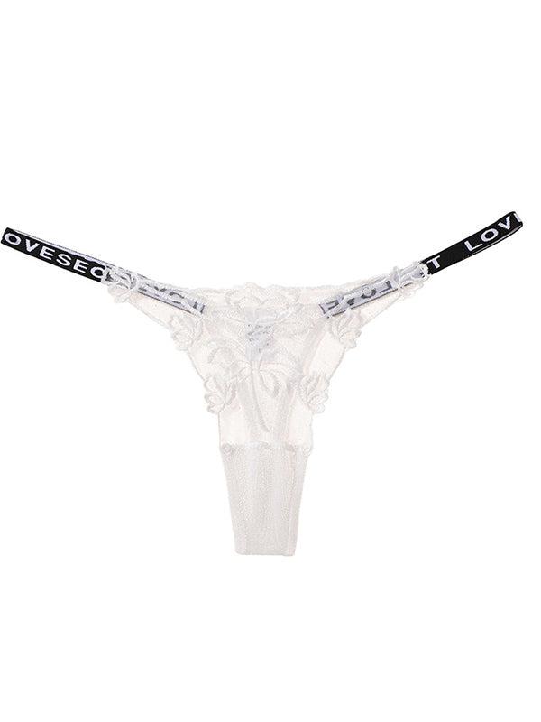 BUYCO Female Fitted Flower Lace Mesh T-back Panties