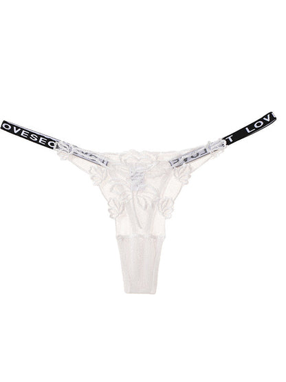 BUYCO Female Fitted Flower Lace Mesh T-back Panties