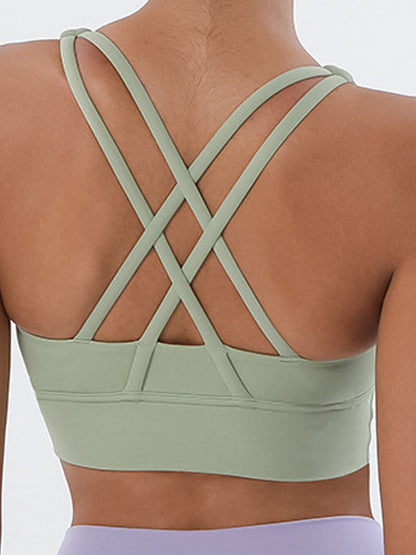 BUYCO Female U Collar Cross Back Quick Dry Seamless Sports Bras