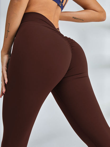 BUYCO Female Ruched Back Deep V Back Leggings