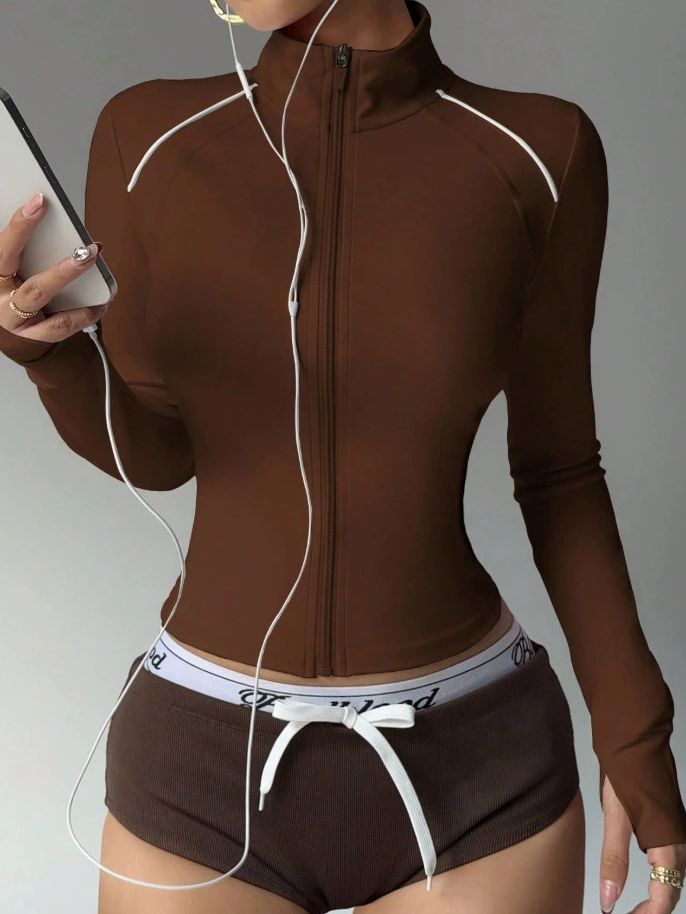 BUYCO Female Zipper Stand Collar Jackets