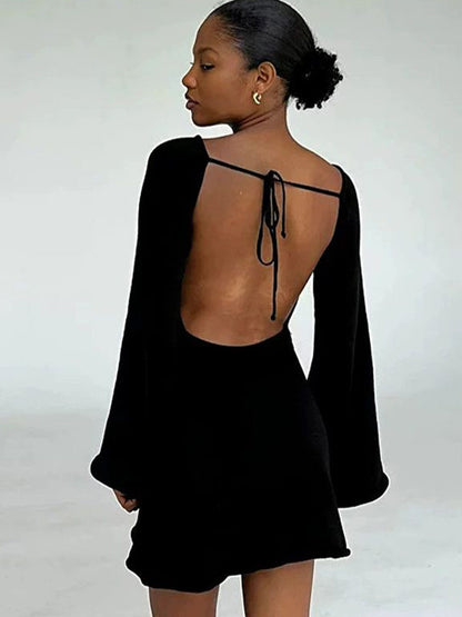 BUYCO Female Fitted Solid Color Backless Without Bikini Set Cover-up